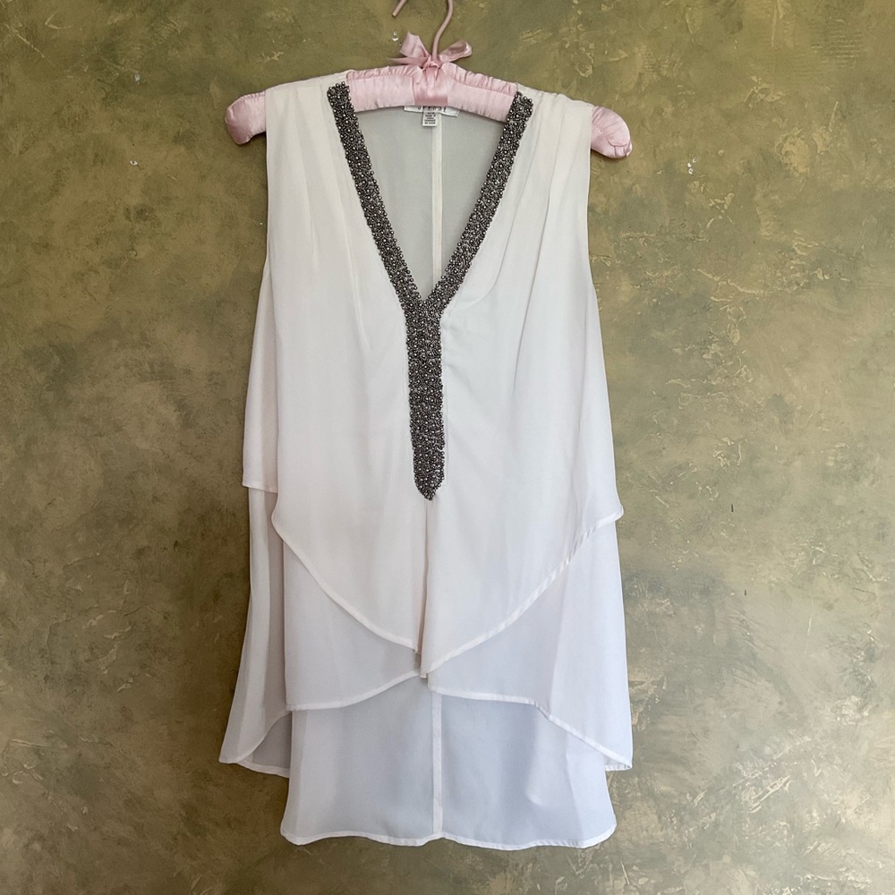 Spense Beaded Layered Sleeveless Blouse